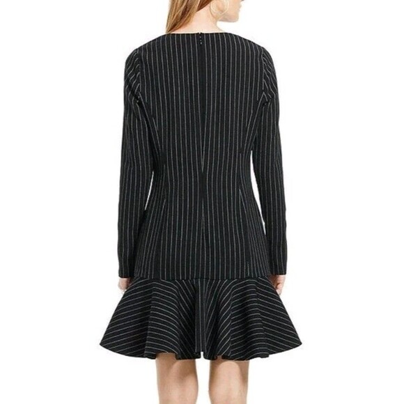 Lauren Ralph Lauren Long Sleeve Dress Pinstripe Black & White Women’s Size M NWT - Picture 3 of 15